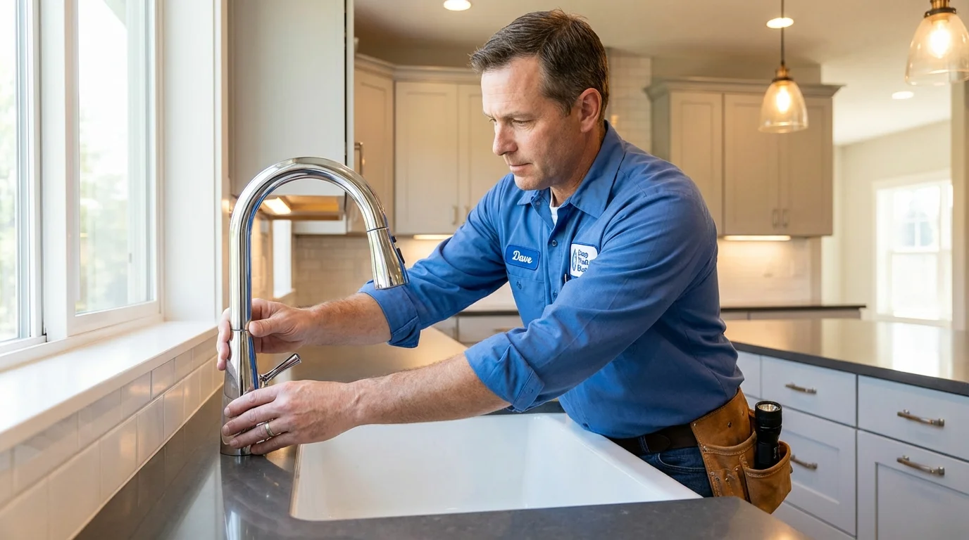 Kitchen faucet installation by Johns Plumbing LLC in Cimarron